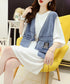 Denim patchwork cardigan